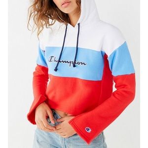 Cropped Champion Tri Colored Hoodie